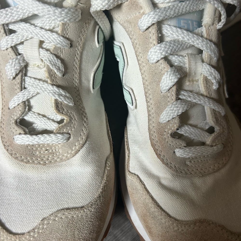 New Balance Cream and Sage Green Casual Sneakers - Picture 8 of 9